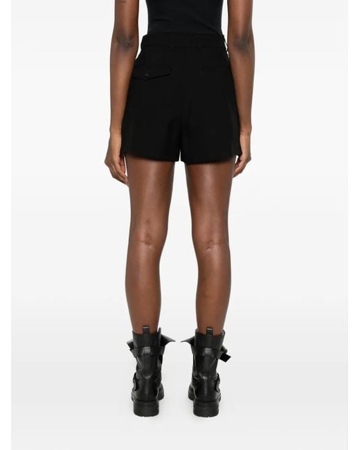 Ann Demeulemeester Black Belt-Loop Shorts