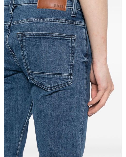 Boss Blue Delaware Slim-fit Comfort-stretch Jeans for men