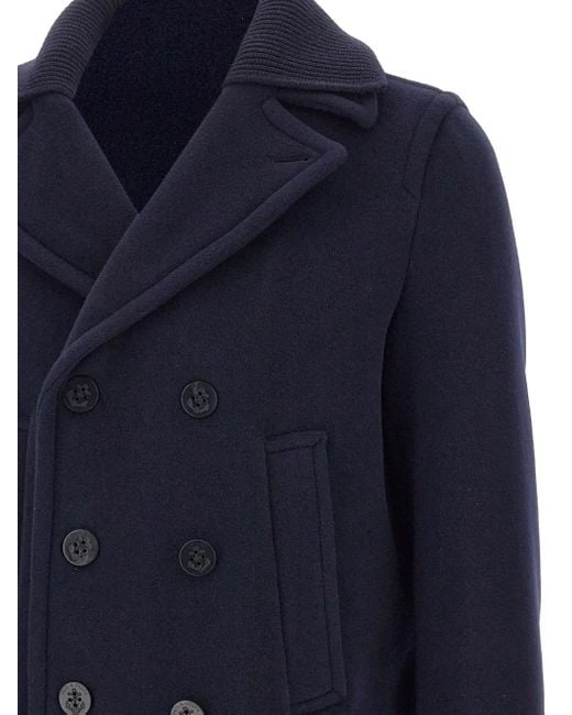 Paul & Shark Blue Double-Breasted Collar for men