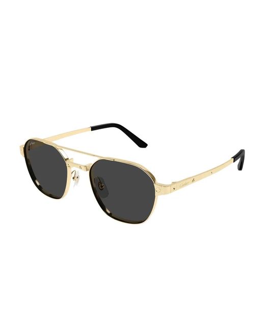 Cartier Black Pilot-Frame Sunglasses for men