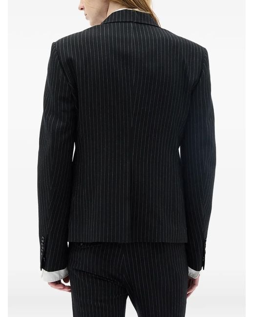 Ann Demeulemeester Black Rami Pinstripe-Pattern Blazer for men