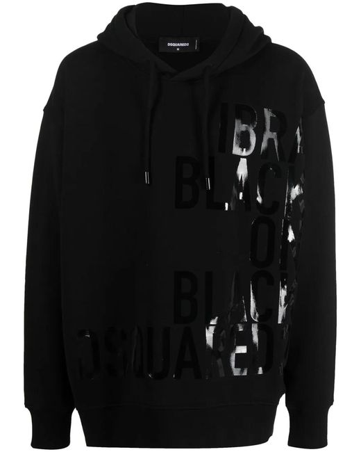 DSquared² Black Ibrahimovic X Cotton Hoodie for men
