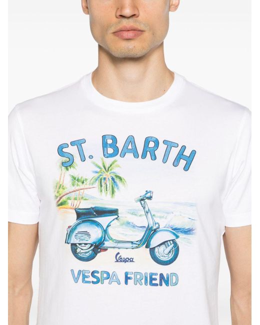 Mc2 Saint Barth T-Shirt mit "Vespa Friend"-Print in Blue für Herren