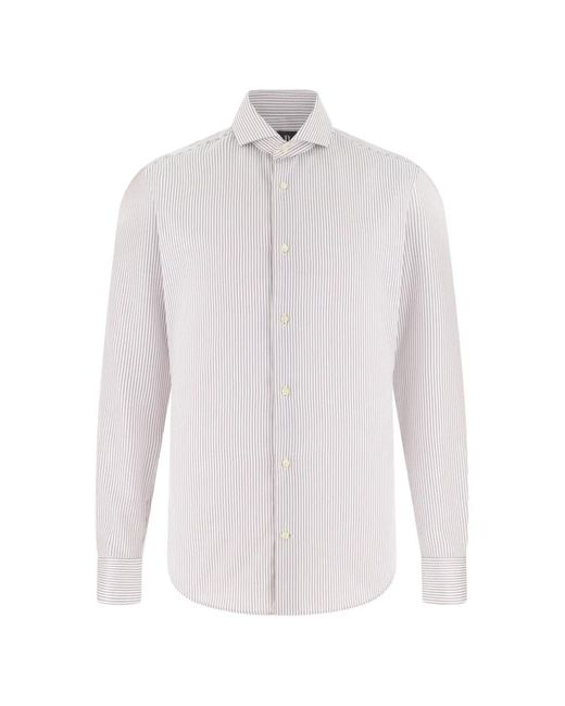 Boggi White Striped Shirt for men