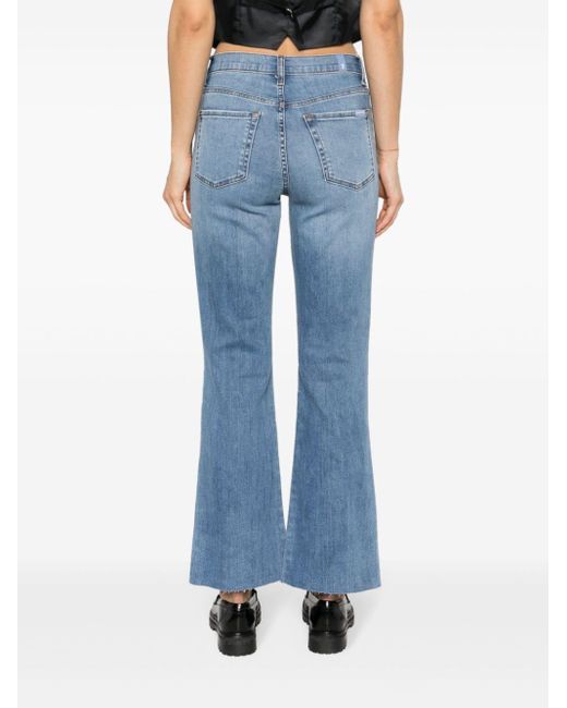 7 For All Mankind Blue Halbhohe Cropped-Jeans