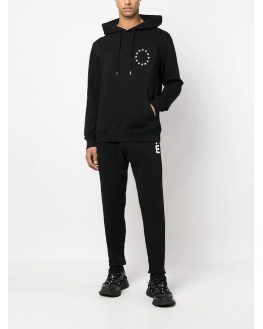 Etudes Studio Black Logo-Print Long-Sleeve Hoodie for men