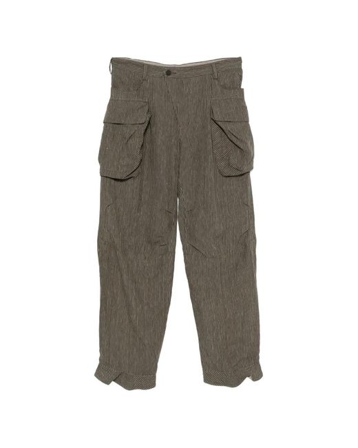 Ziggy Chen Gray Striped Cargo Pants for men
