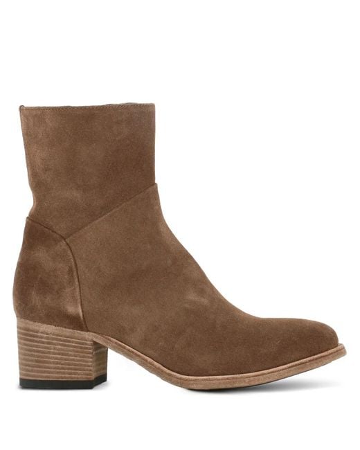 Officine Creative Brown Zipped Block-Heel Boots