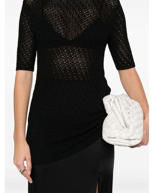 Totême  Black Semi-transparenter Pullover mit Bardot-Ausschnitt