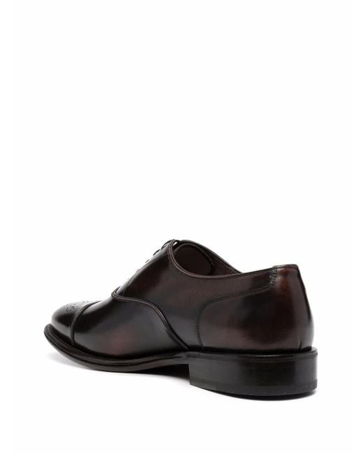 Ferragamo Brown Perforated Oxford Shoes for men