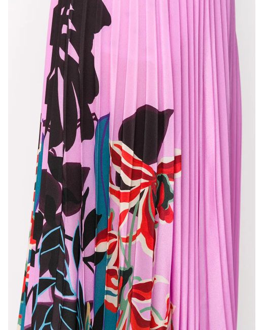 Valentino Garavani Pink Floral Print Pleated Skirt