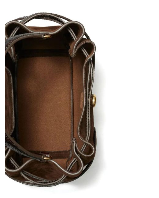 Tory Burch Brown Suede Bucket Bag