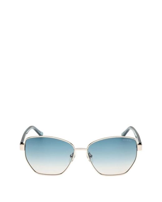 GUESS EYEWEAR Blue Geometric-Frame Sunglasses for men
