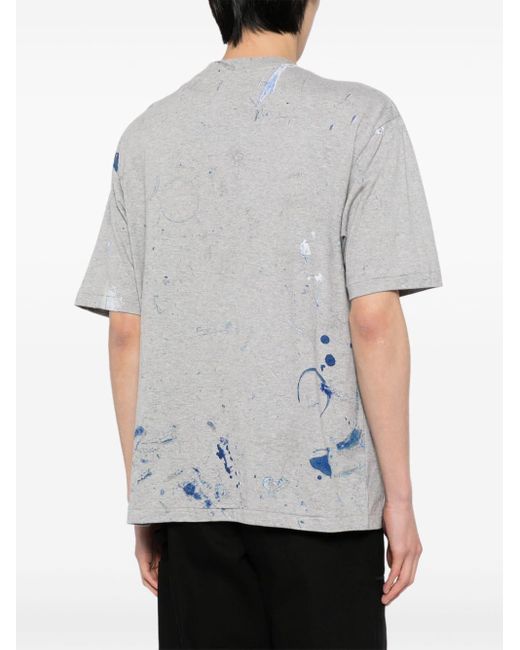 DOMREBEL Fizz T-Shirt mit Farbklecksen in Gray für Herren