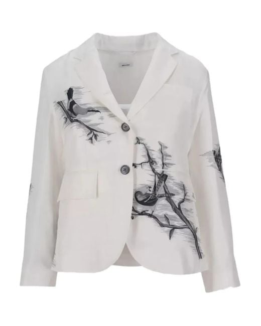 Thom Browne Gray Bird Print Jacket