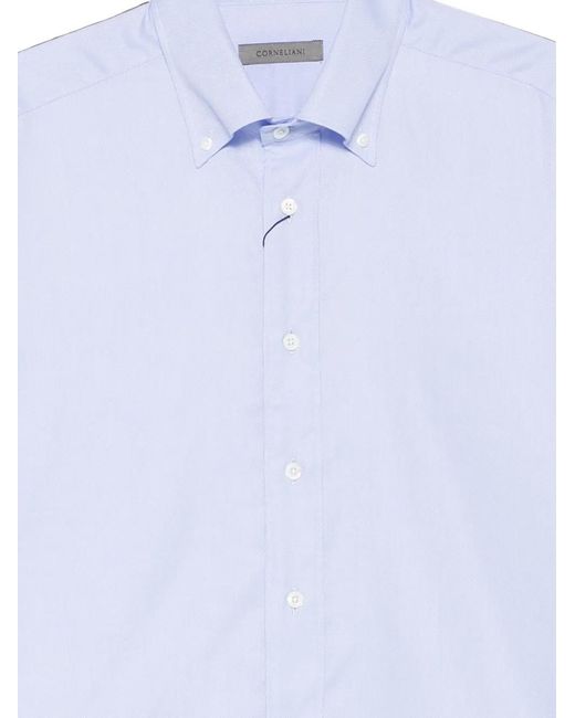 Corneliani White Button-Down Collar Shirt for men