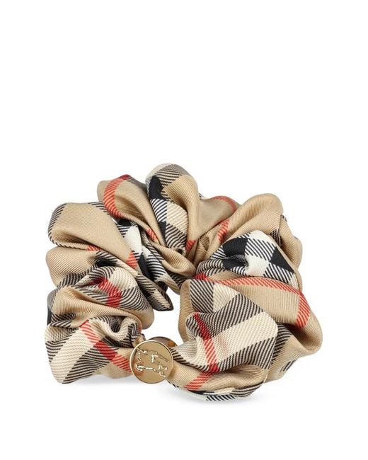 Burberry Metallic Check Silk Scrunchie