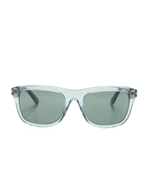 Gucci Green Logo-Print Square-Frame Sunglasses for men