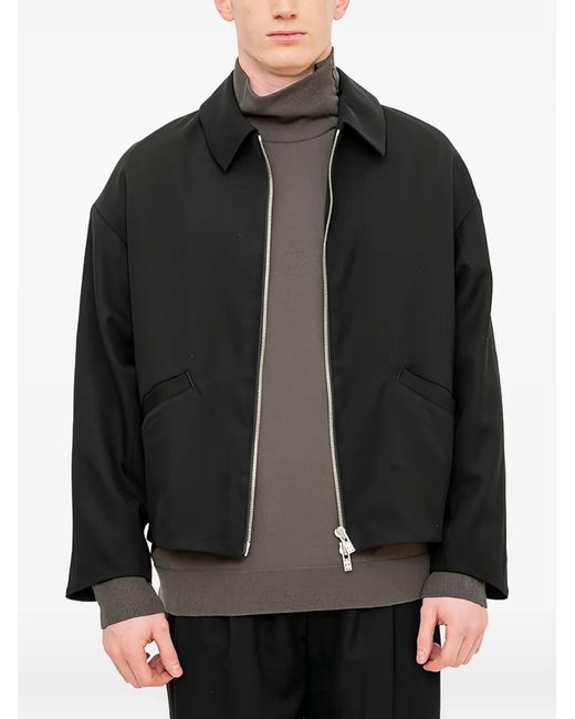 DEVOA Black Zip-Up Jacket for men