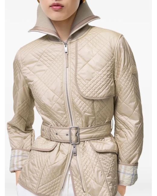 Burberry Natural Micro Check-Stitch Nylon Abbeydale Jacket
