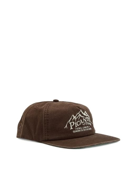 Picante Brown Peak Embroidered Baseball Cap for men