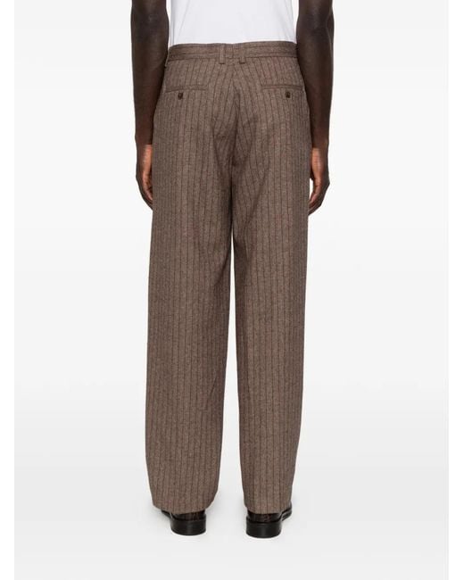 Kidsuper Gray Pinstripe Face-Patchwork Trousers for men