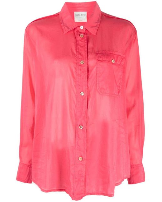 Chemise boutonnée à manches longues Forte Forte en coloris Pink