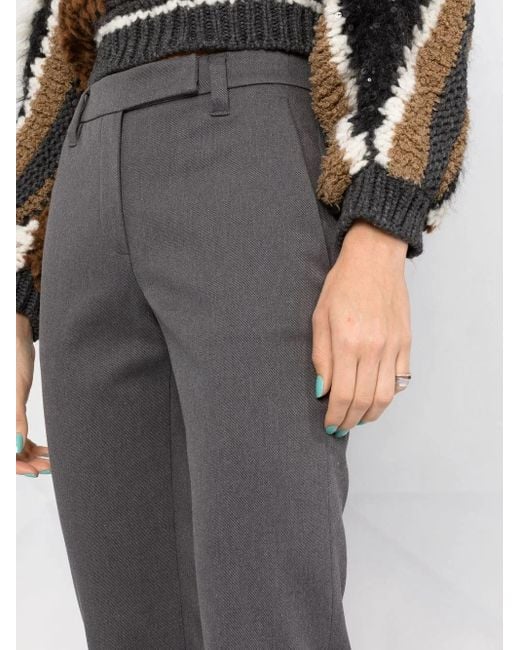 Pantalones de vestir ajustados Brunello Cucinelli de color Gray