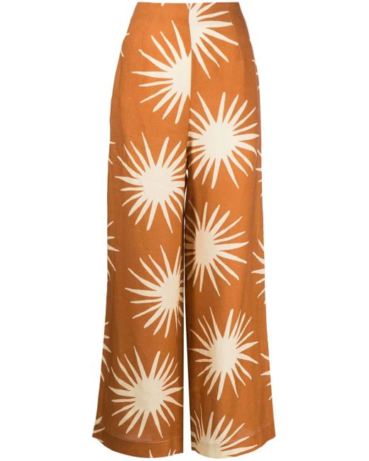 Pantalon Toya En Lin Cala De La Cruz en coloris Orange