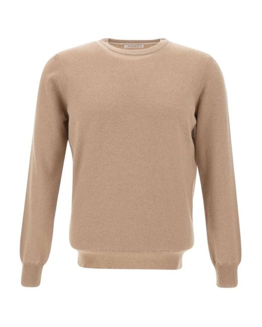 Kangra White Crew-Neck Ribbed Sweater for men