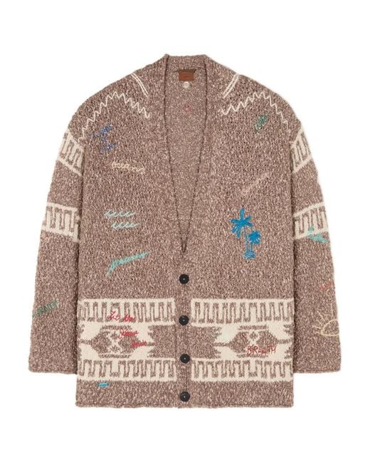 Alanui Brown Written By The Ocean Cardigan for men
