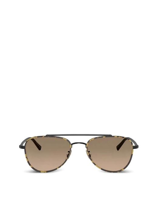 Oliver Peoples Black Sacoye Pilot-Frame Sunglasses