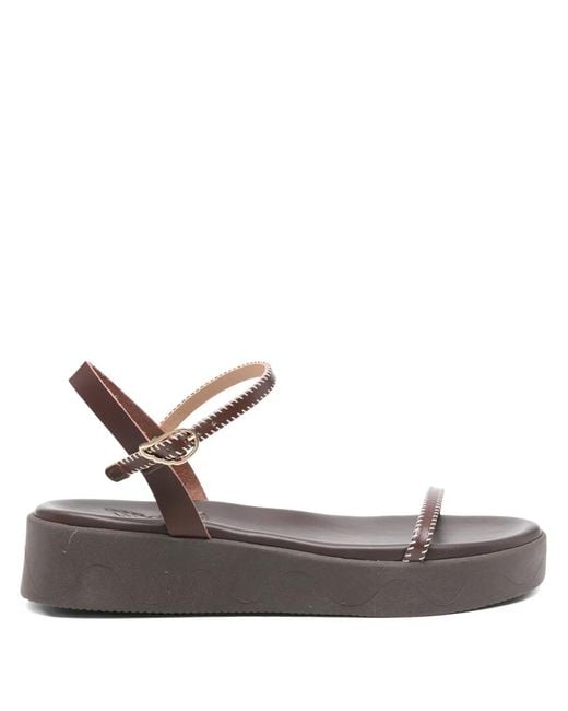 Ancient Greek Sandals White Irida Stitch-Strap Sandals