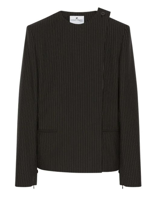 Courreges Black Sakko Mit Nadelstreifen