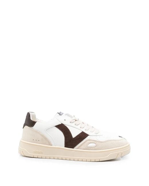 Victoria Natural Panelled Leather Sneakers for men