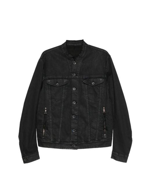 Masnada Black Button Zipped Skirt Jacket for men