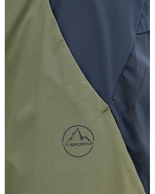 La Sportiva Green Trail Guard Logo-Print Panelled Shorts for men