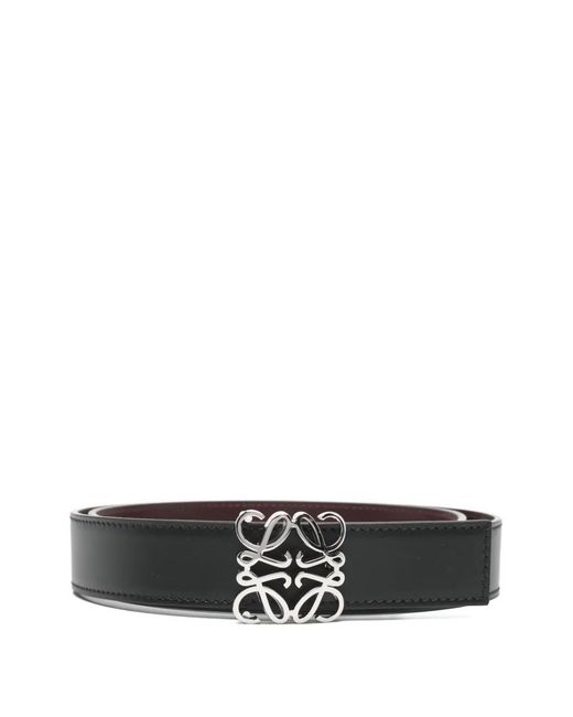 Loewe White Anagram Leather Belt