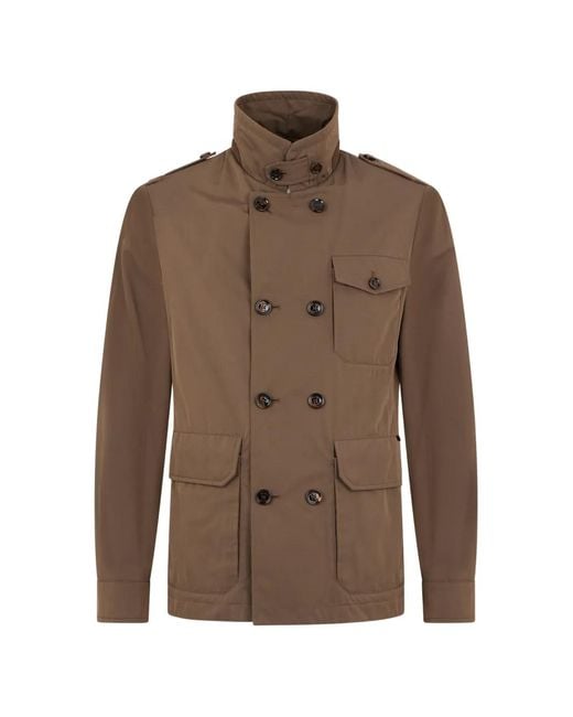 Moorer Brown Multi-Pocket Jacket for men
