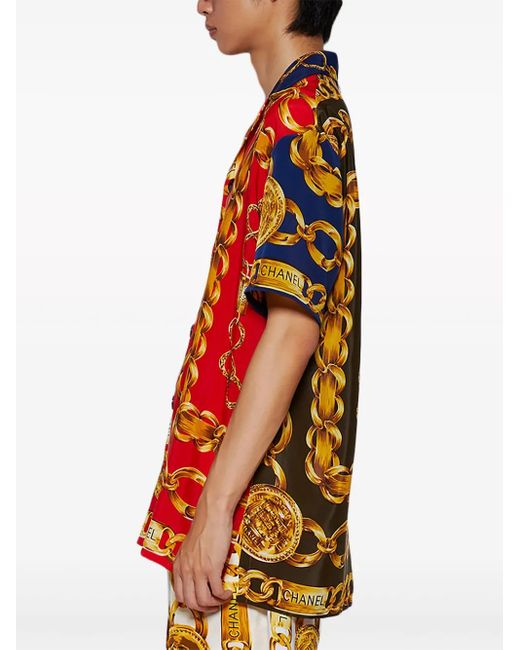 J.Logan Home Red The Maison Talon Silk Shirt for men