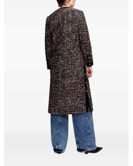 Essentiel Antwerp Black Katalina2 Bouclé-Knit Coat