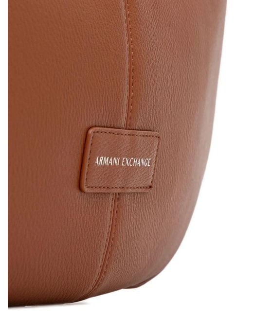 ARMANI EXCHANGE Brown Shopper mit Logo-Schild