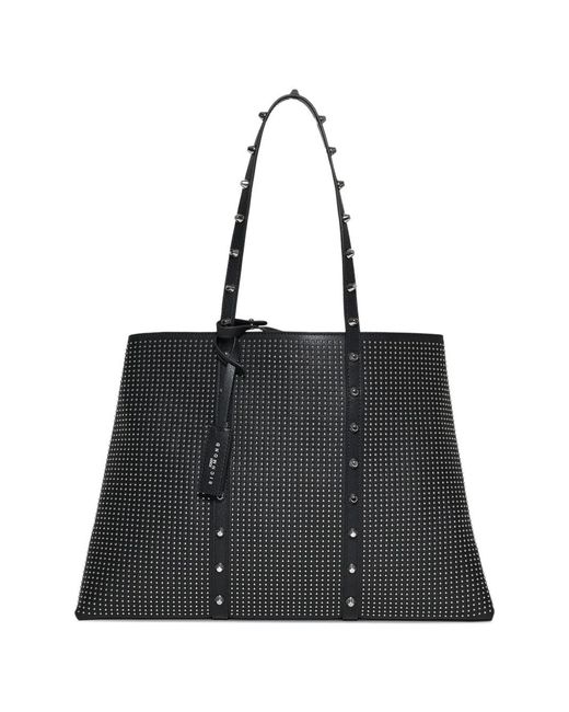 John Richmond Black Studded-Detail Shoulder Bag