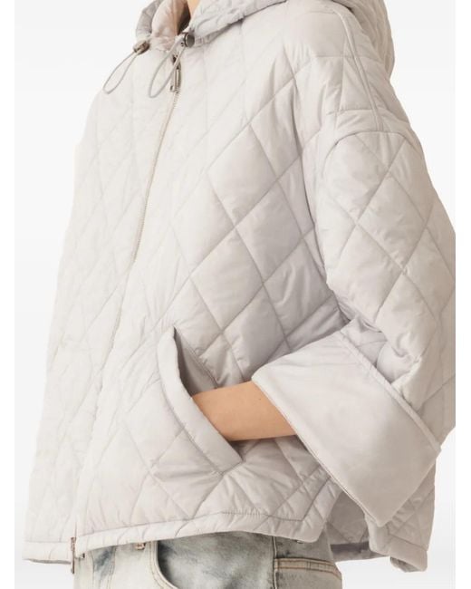 Fabiana Filippi White Quilted Hooded Jacket