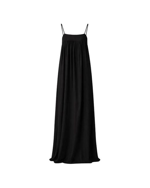 Phisique Du Role Black Empire-Line Silk Dress