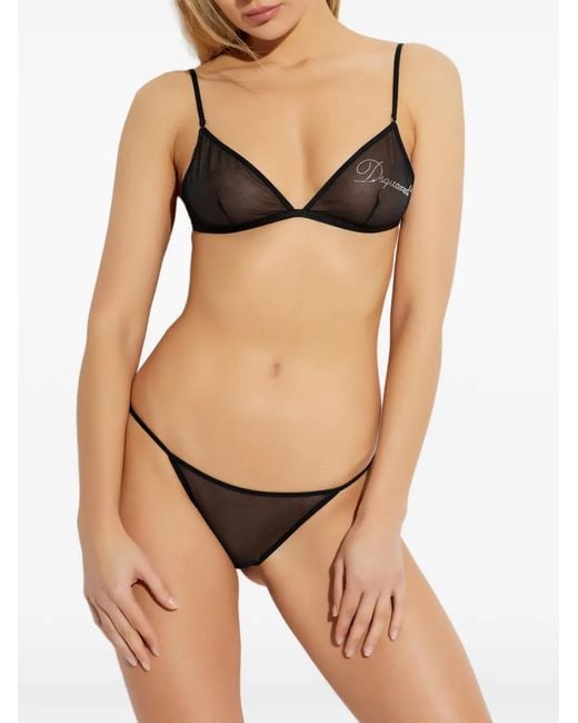 DSquared² Black Logo Bra