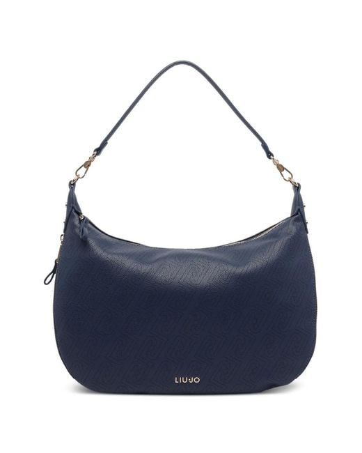 Liu Jo Blue Logo Zip Shoulder Bag