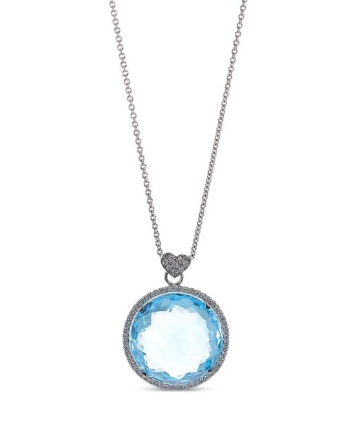 Lisa Nik Blue 18Kt Pendant Topaz Necklace