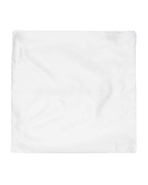 Corneliani White Satin Silk Handkerchief for men
