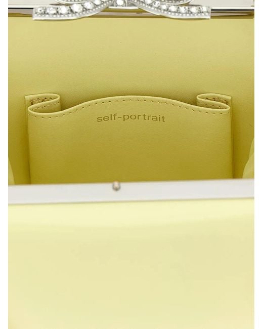 Self-Portrait Yellow Rhinestone-Bow Tote Bag